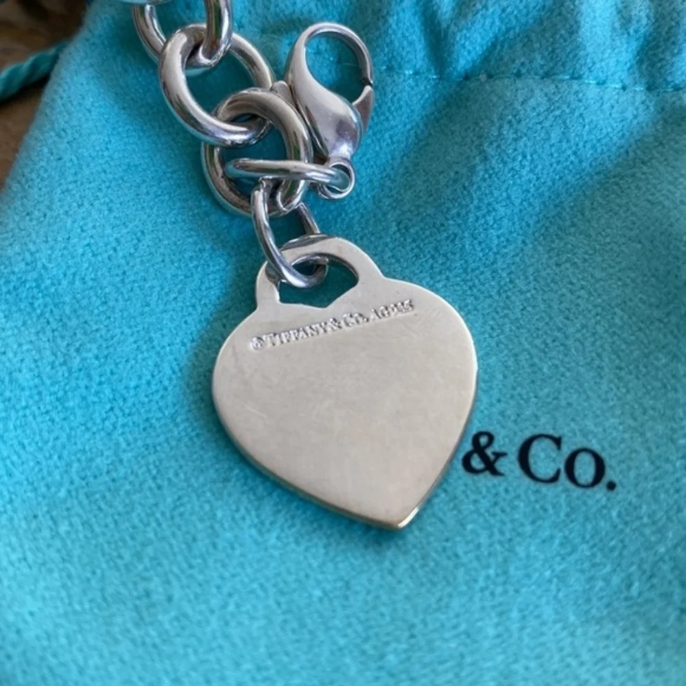 Tiffany & Co Return to Tiffany Blue Enamel Splash Heart Tag Bracelet EUC! - Picture 3 of 8